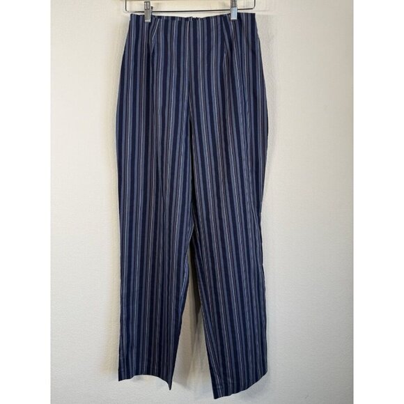Windsor Women Wide Leg High Waist Lightweight Textured Pants Navy Blue Small NWT - Picture 1 of 9